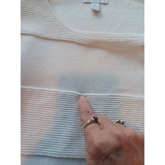 Charter Club ivory cottonblend sweater M winter white pullover classic - Picture 9 of 10